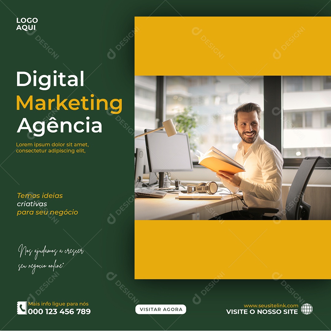 Social Media Marketing Digital Ideias Criativas PSD Editável