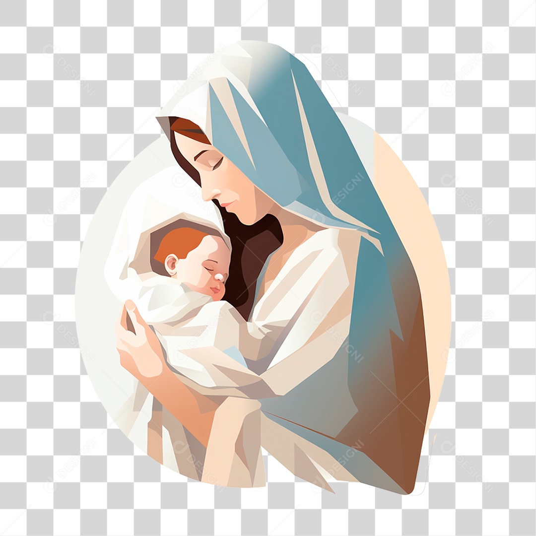 Mulher com Criança no Colo PNG Transparente