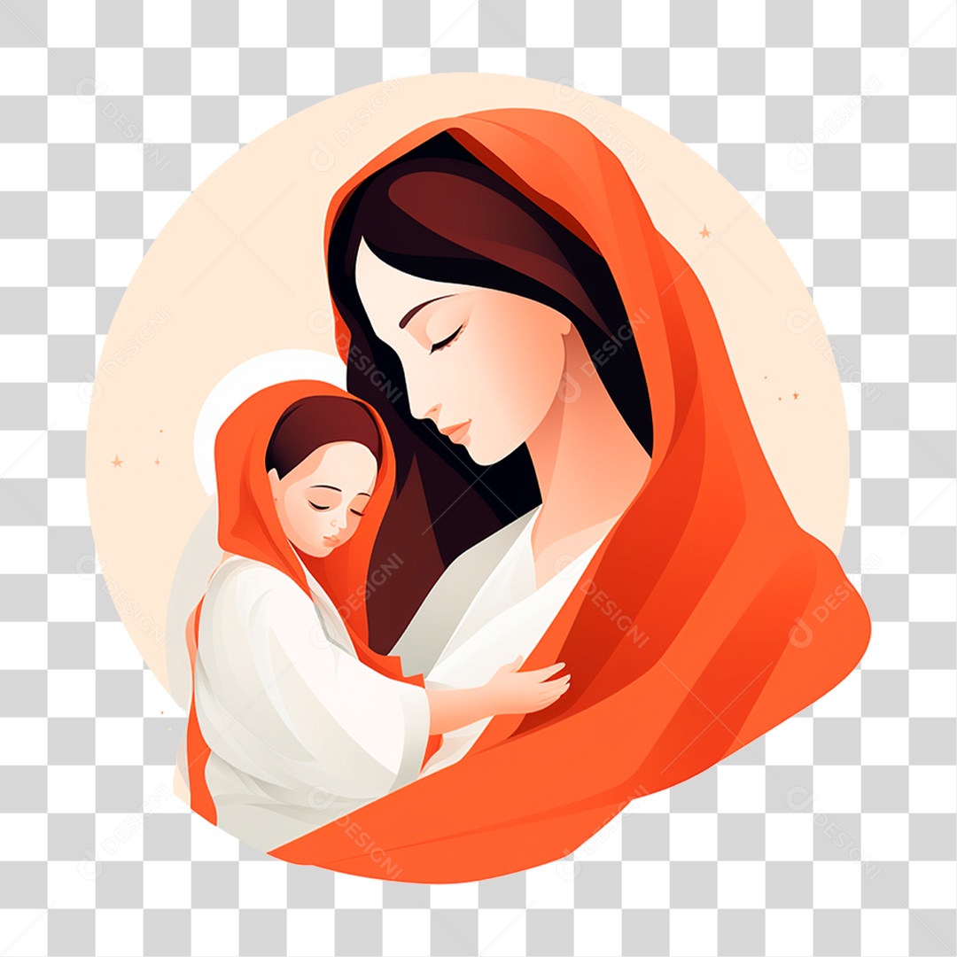 Mulher com Criança no Colo PNG Transparente