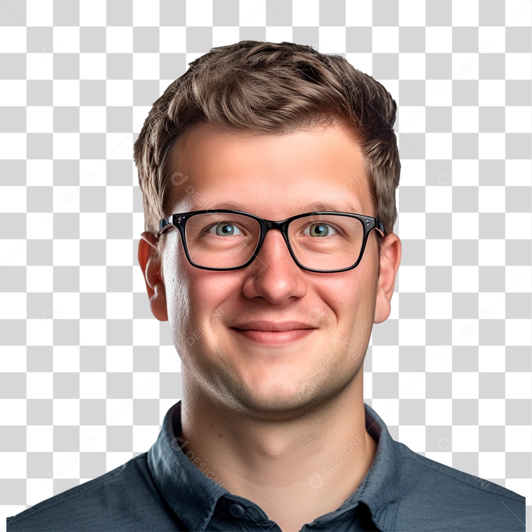 Home de Óculos Sorrindo PNG Transparente