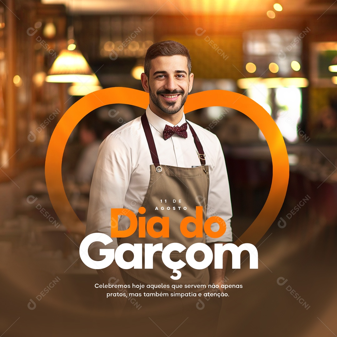 Dia Do Garçom Social Media PSD Editável