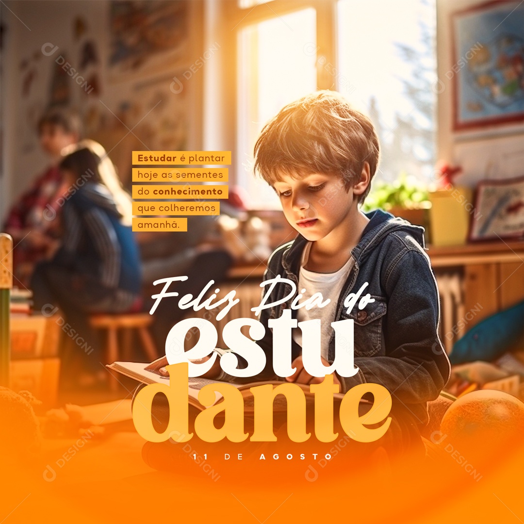 Feliz dia do Estudante Social Media PSD Editável