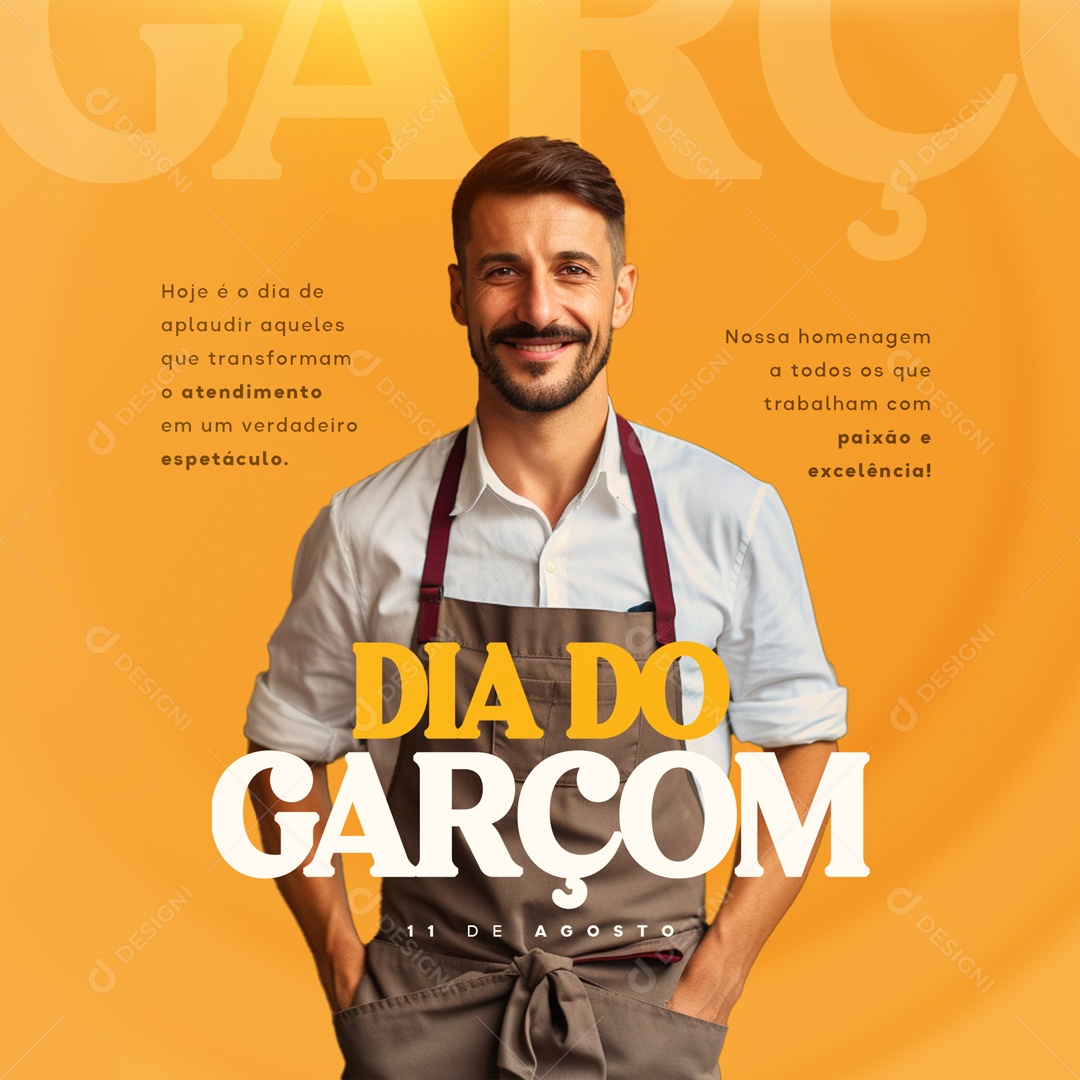 Dia Do Garçom Social Media PSD Editável