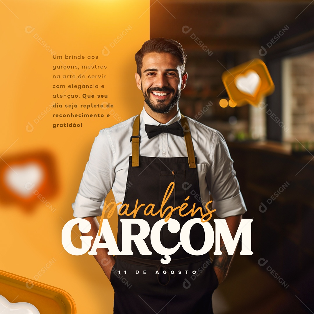 Dia Do Garçom Social Media PSD Editável