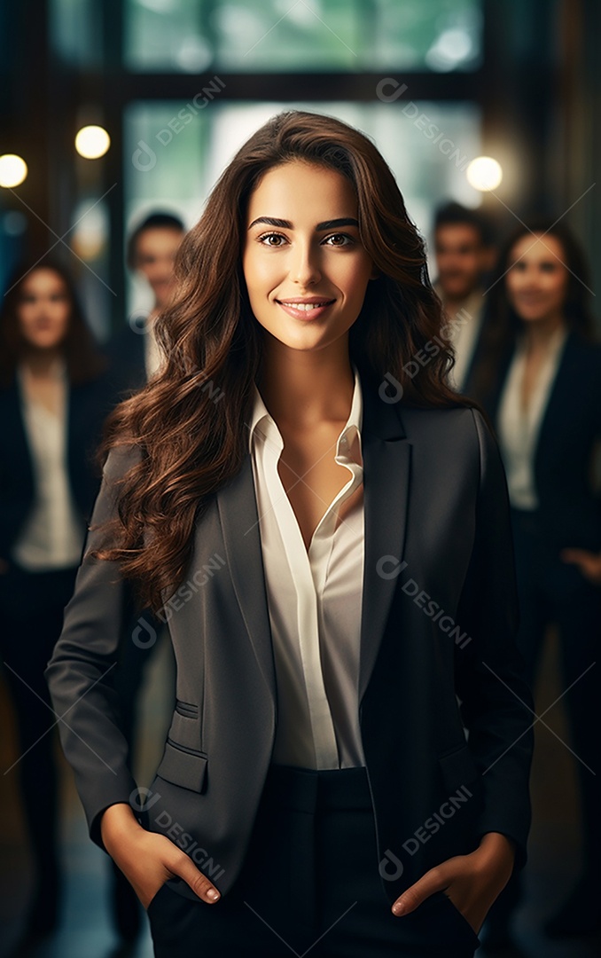 Retrato de mulheres de negócios alegres em terno sob medida