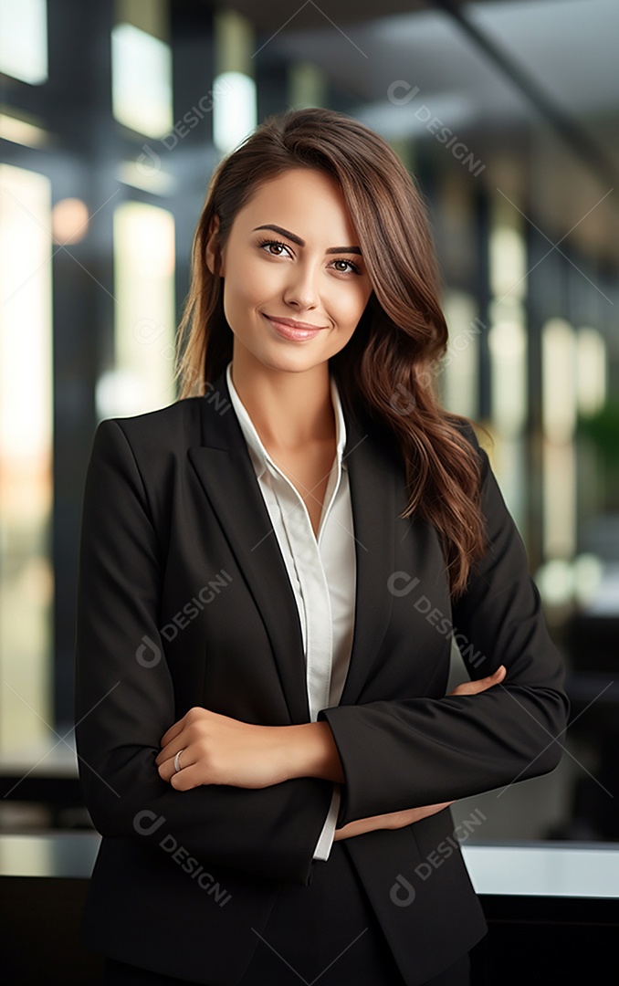 Retrato de mulheres de negócios alegres em terno sob medida