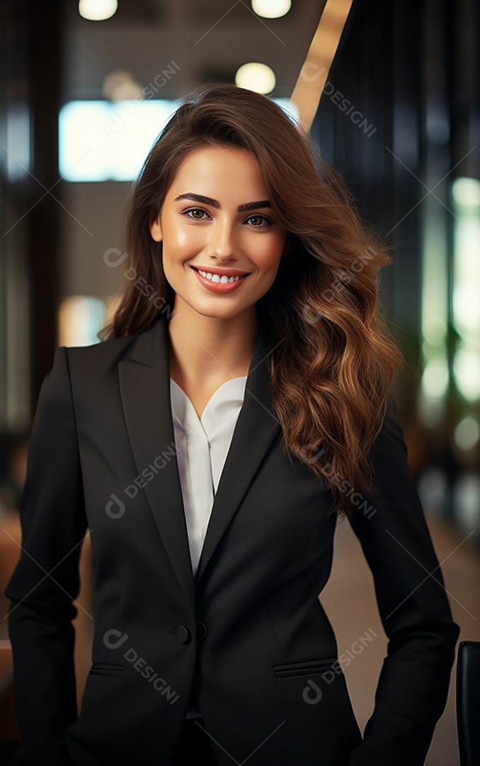 Retrato de mulheres de negócios alegres em terno sob medida