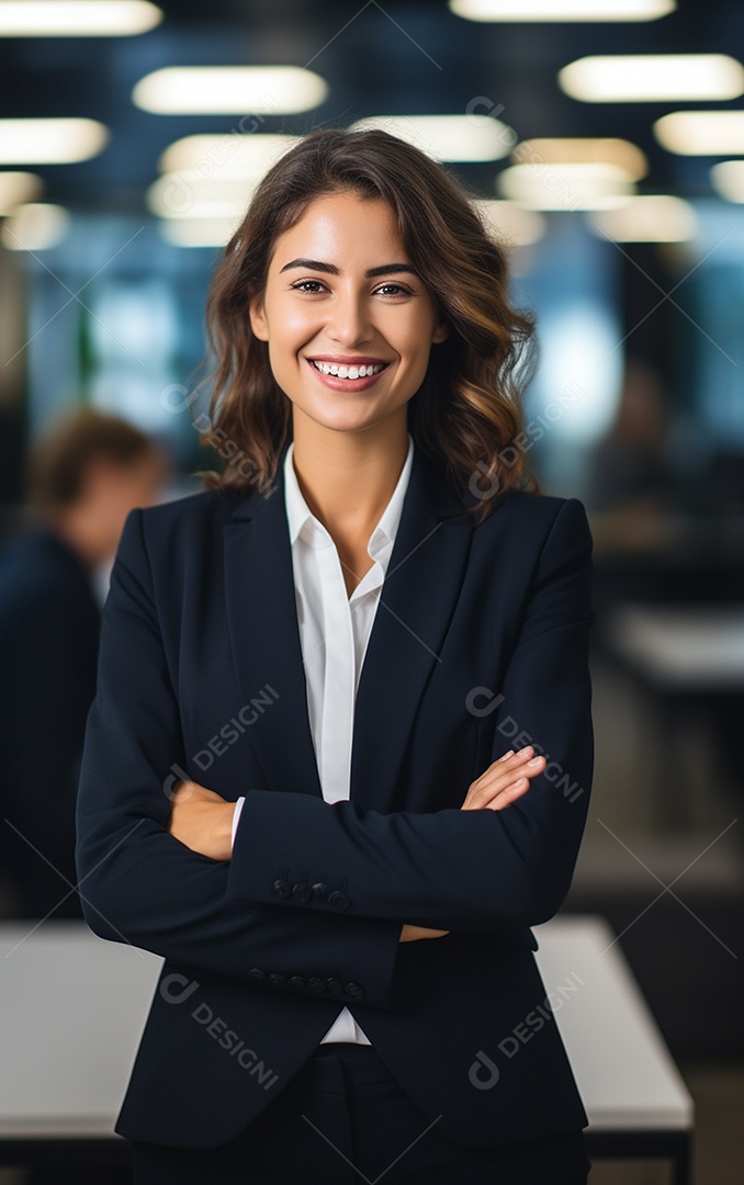 Retrato de mulheres de negócios alegres em terno sob medida