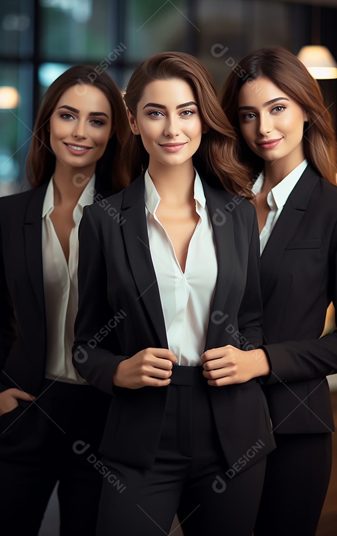 Retrato de mulheres de negócios alegres em terno