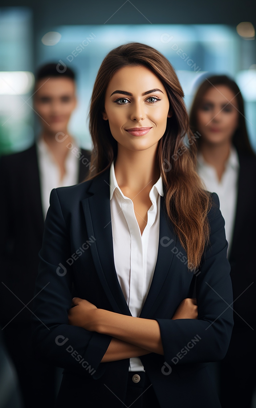 Retrato de mulheres de negócios alegres em terno