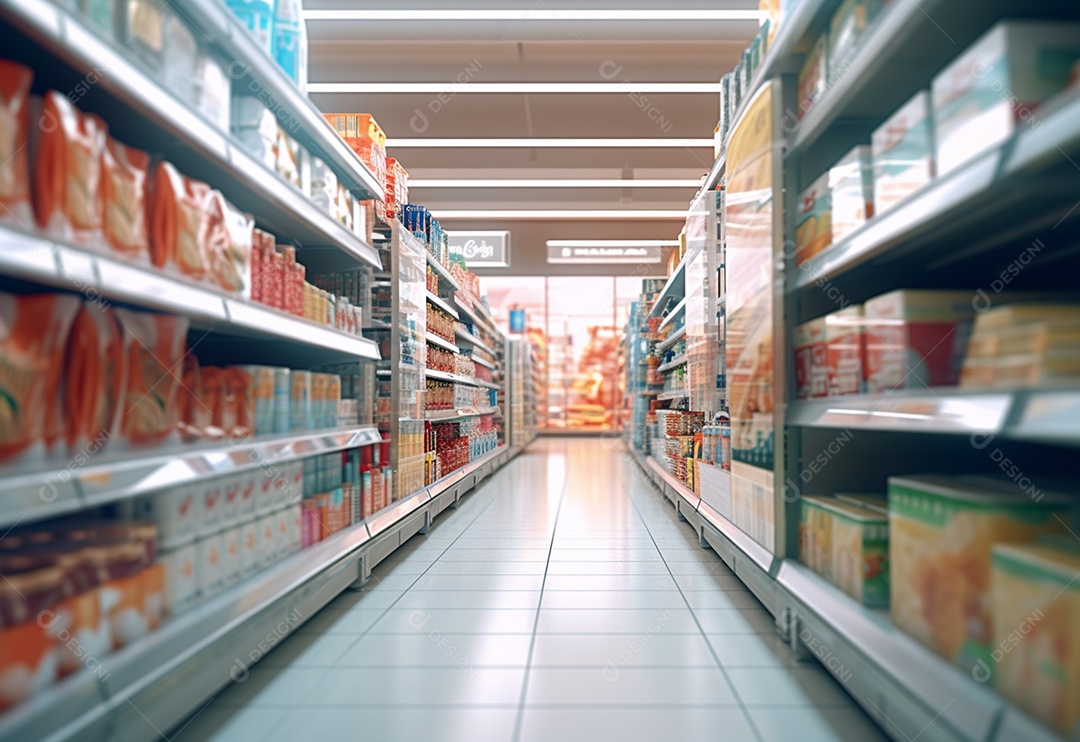 Detalhes prateleira do supermercado