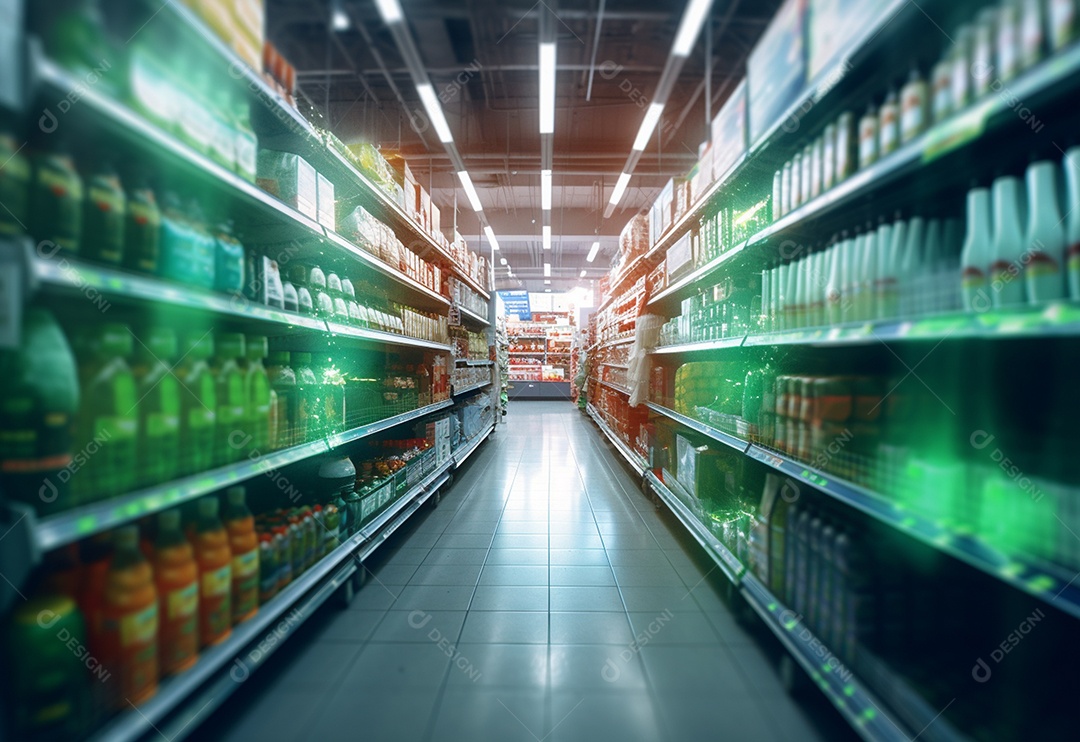 Detalhes prateleira do supermercado