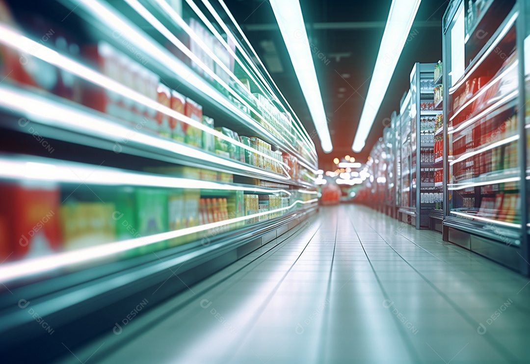 Detalhes prateleira do supermercado