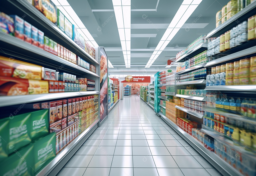 Detalhes prateleira do supermercado