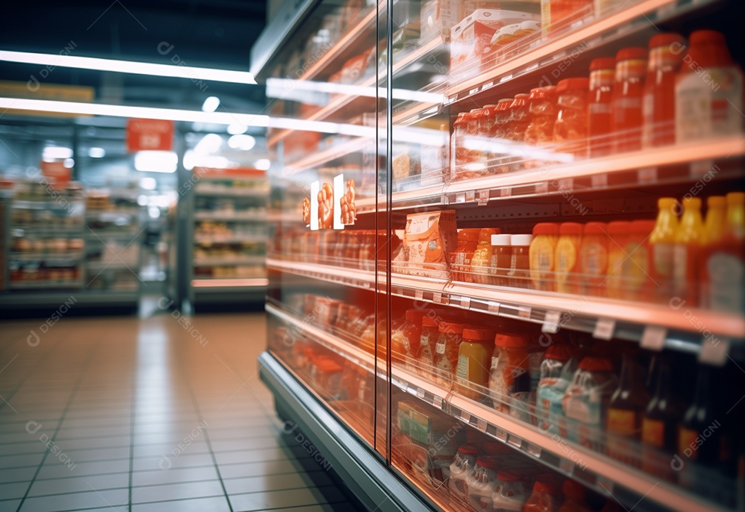 Detalhes prateleira do supermercado