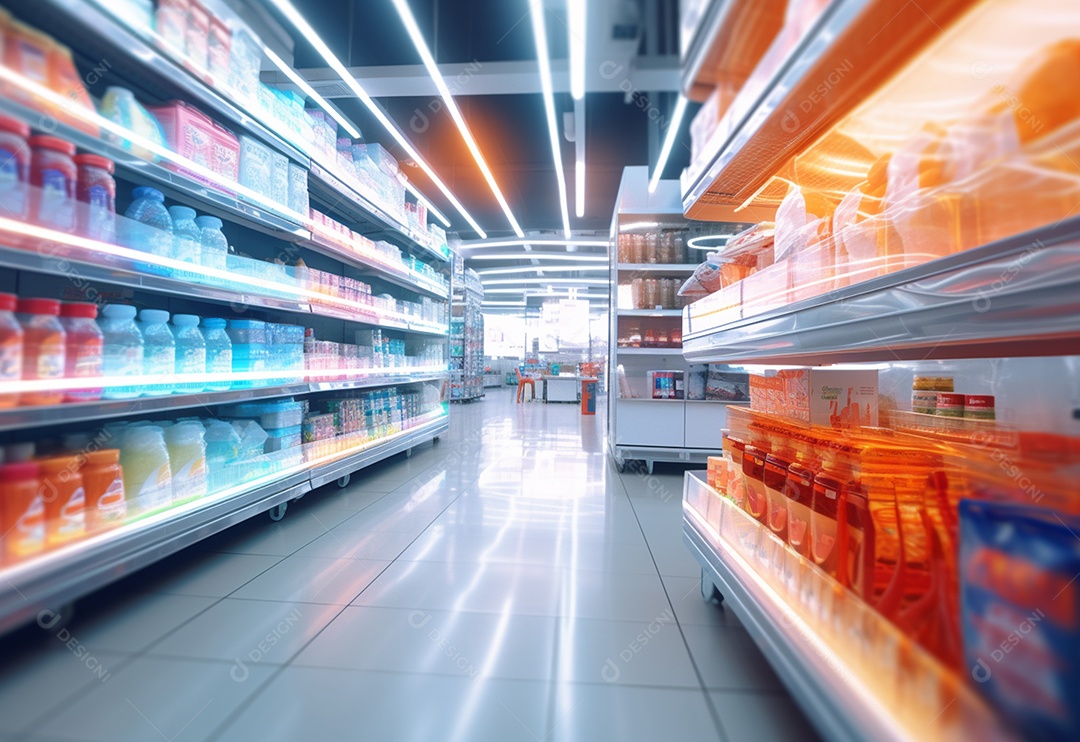Detalhes prateleira do supermercado