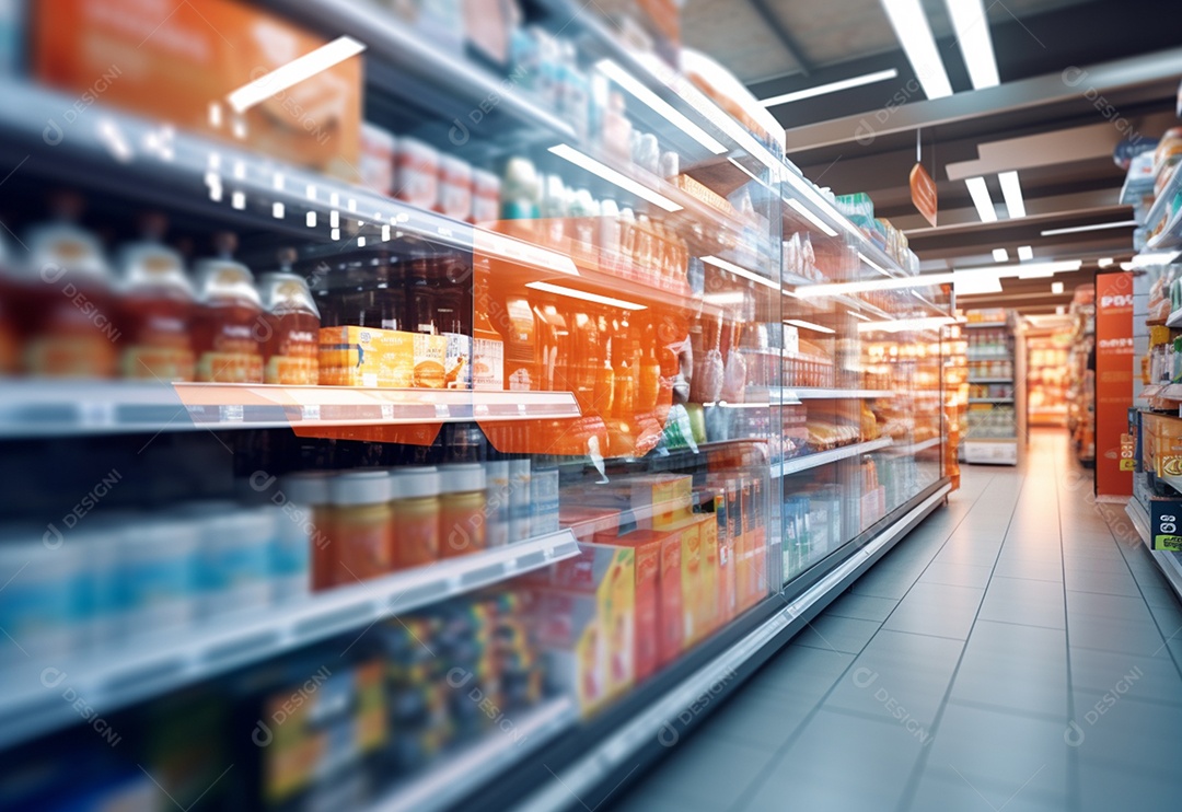 Detalhes prateleira do supermercado