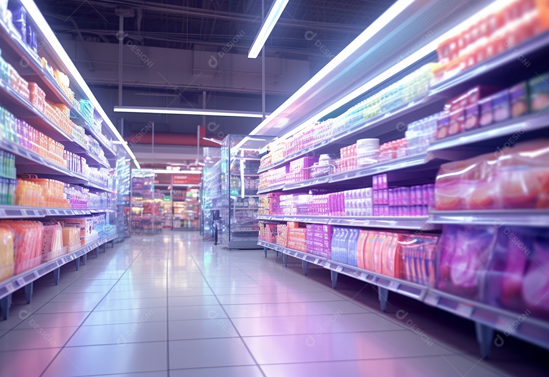 Detalhes prateleira do supermercado