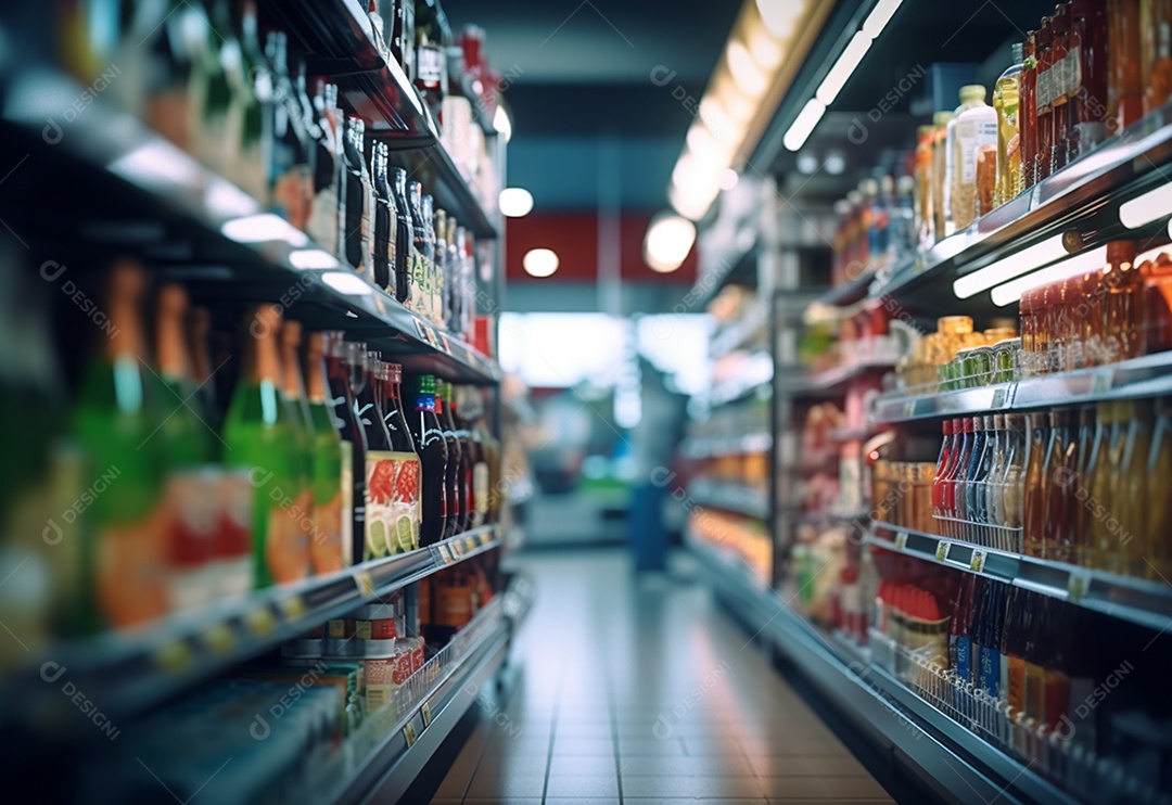 Detalhes prateleira do supermercado