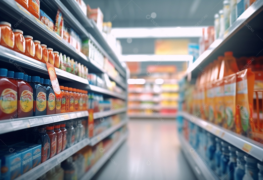 Detalhes prateleira do supermercado