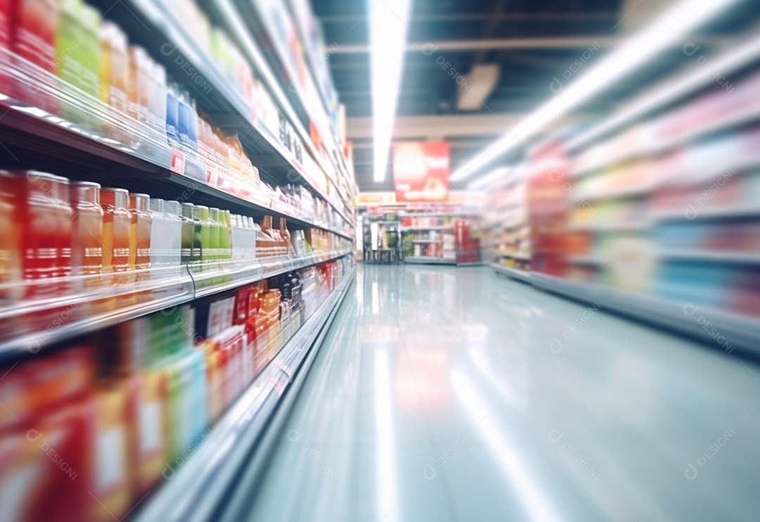 Detalhes prateleira do supermercado