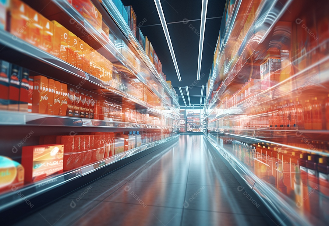 Detalhes prateleira do supermercado