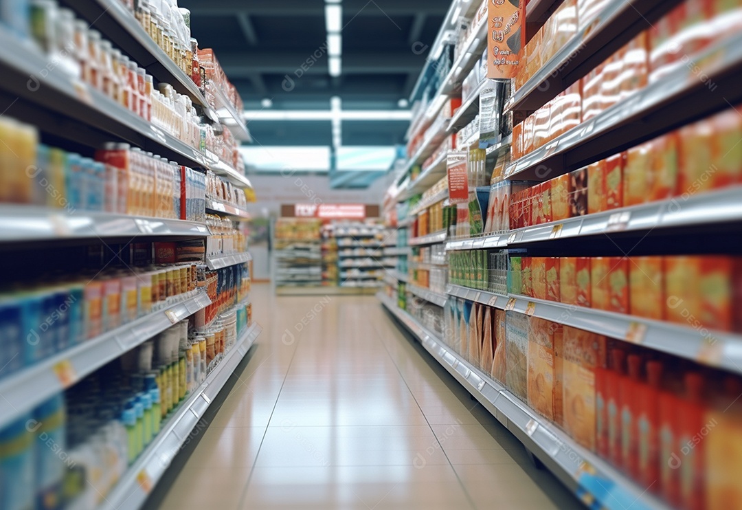 Detalhes prateleira do supermercado