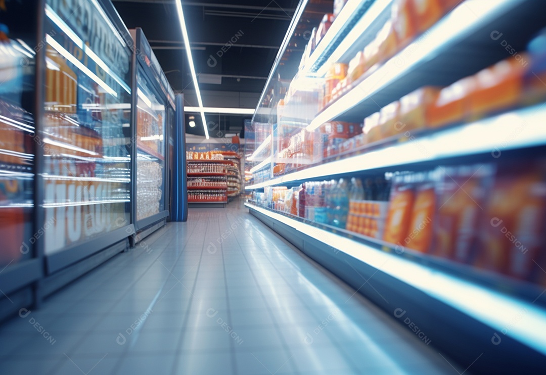 Detalhes prateleira do supermercado