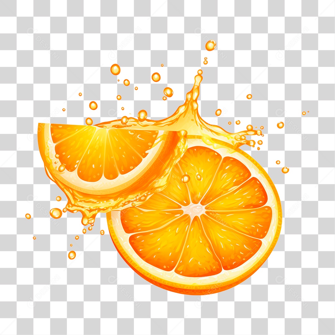 Laranja Cortada PNG Transparente