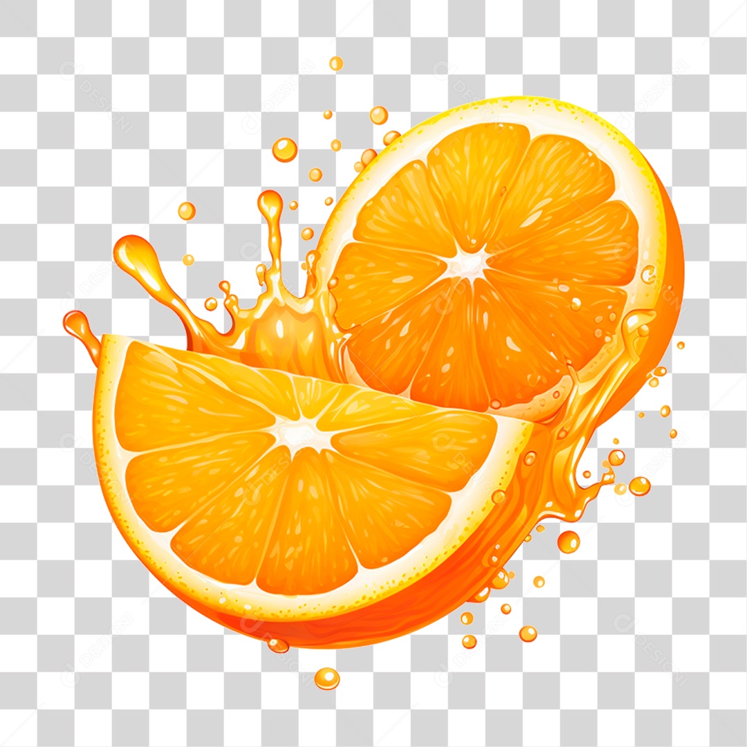 Laranja Cortada PNG Transparente