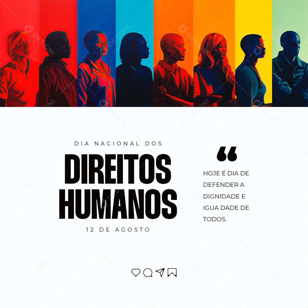 Social Media Dia Nacional dos Direitos Humanos 12 de Agosto PSD Editável