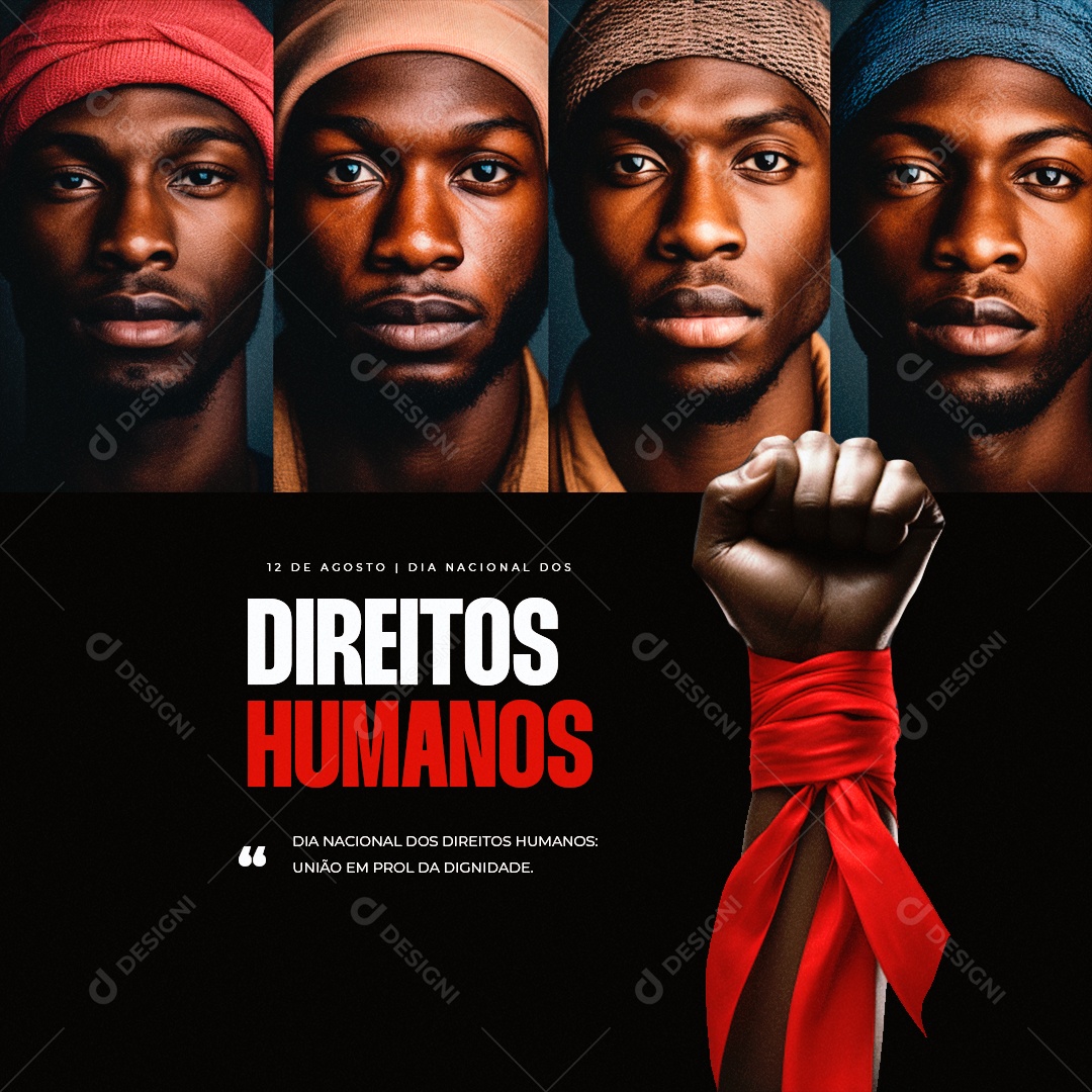 Dia Nacional dos Direitos Humanos União em Prol da Dignidade Social Media PSD Editável