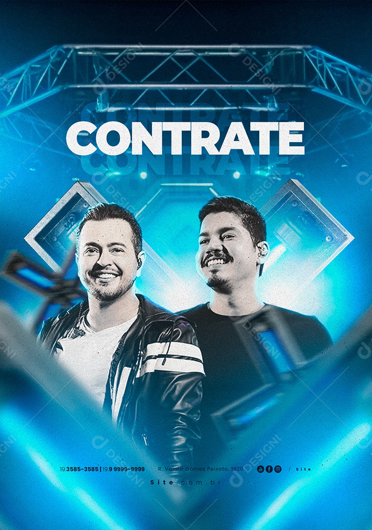 Flyer Sertanejo Contrate Social Media PSD Editável