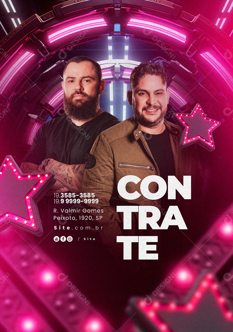 Flyer Jorge e Mateus Contrate Social Media PSD Editável