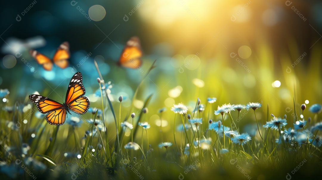 Fundo ensolarado da natureza do verão.