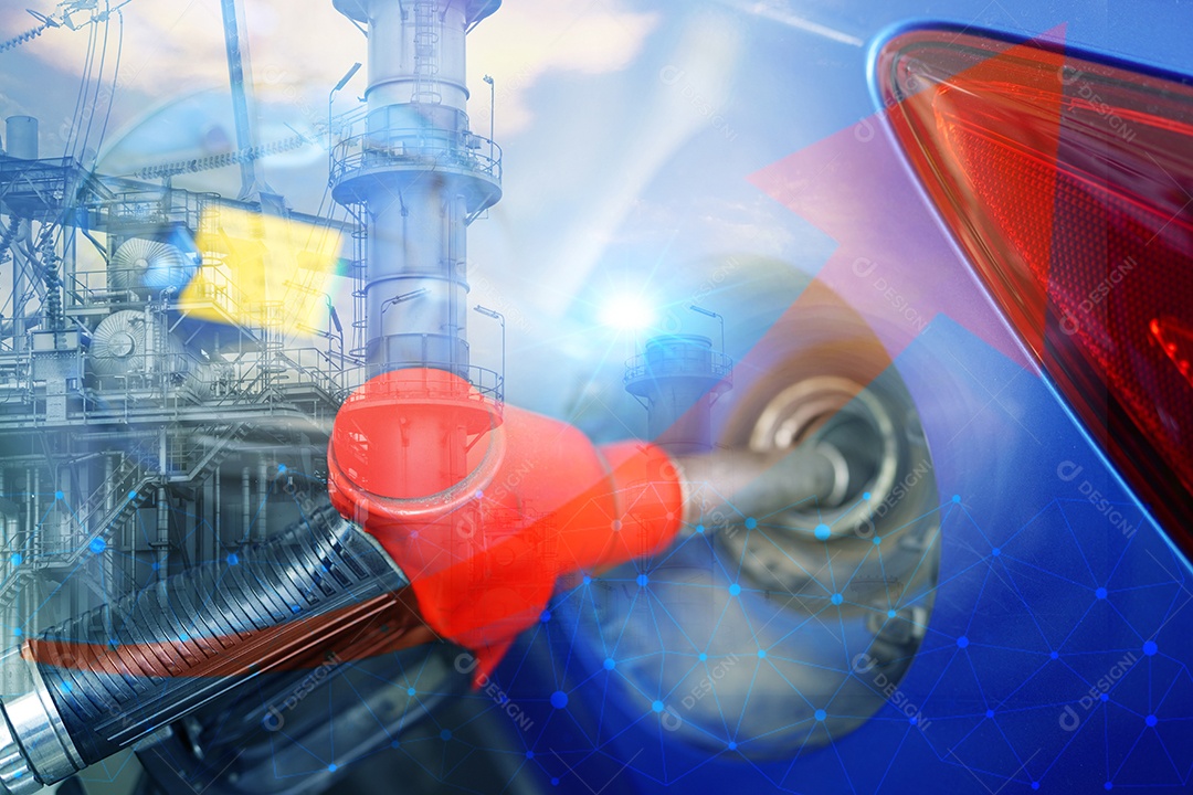 Abastecimento de carro em posto de gasolina