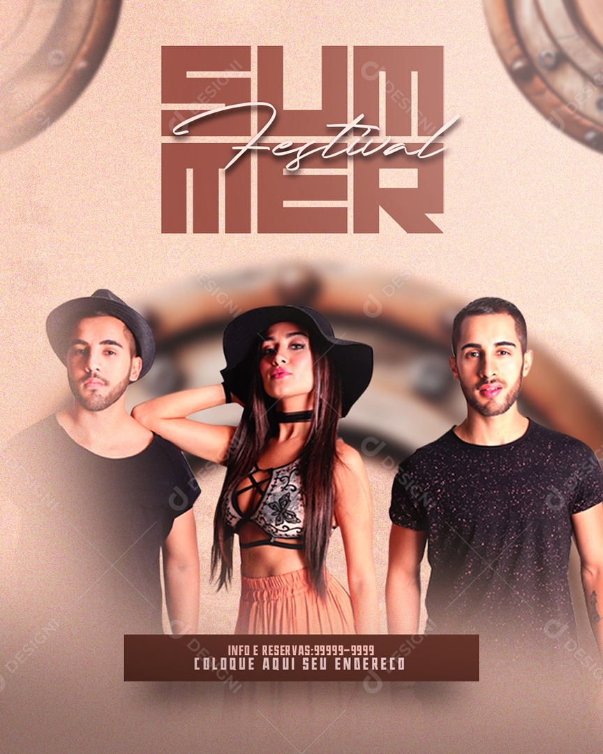 Flyer Summer Festival Social Media PSD Editável