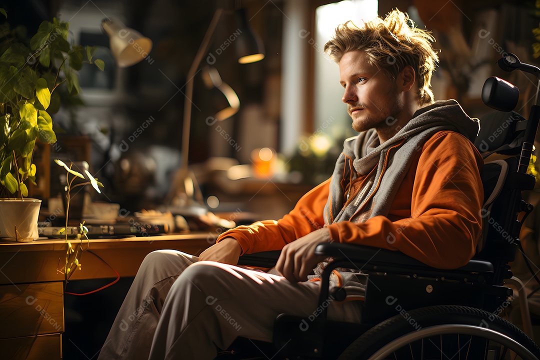 Homem com esclerose doença do sistema nervoso