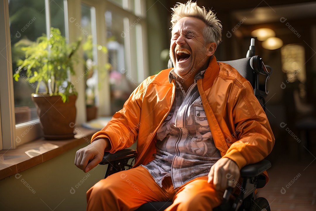 Homem com esclerose doença do sistema nervoso