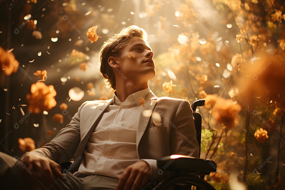 Homem com esclerose doença do sistema nervoso