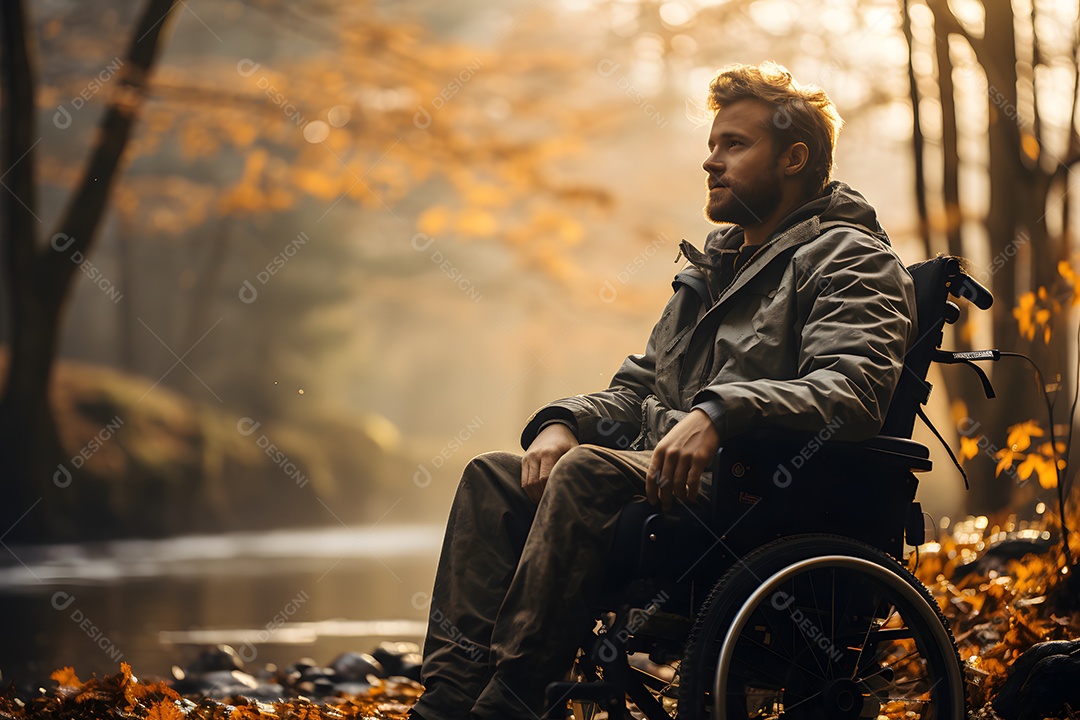 Homem com esclerose doença do sistema nervoso