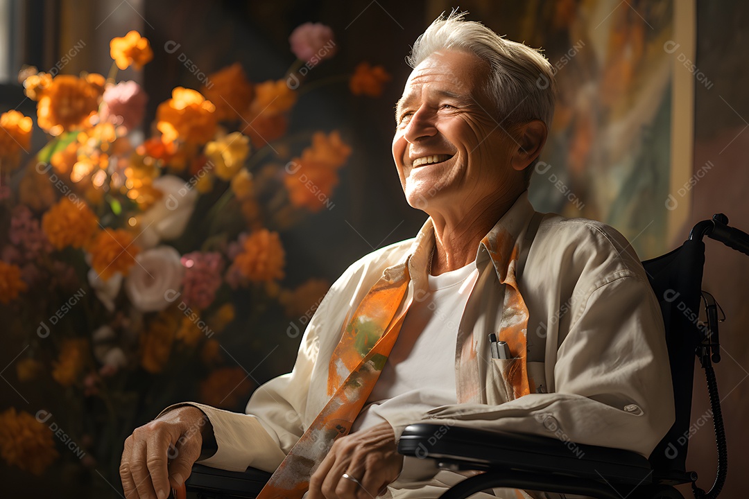 Homem com esclerose doença do sistema nervoso