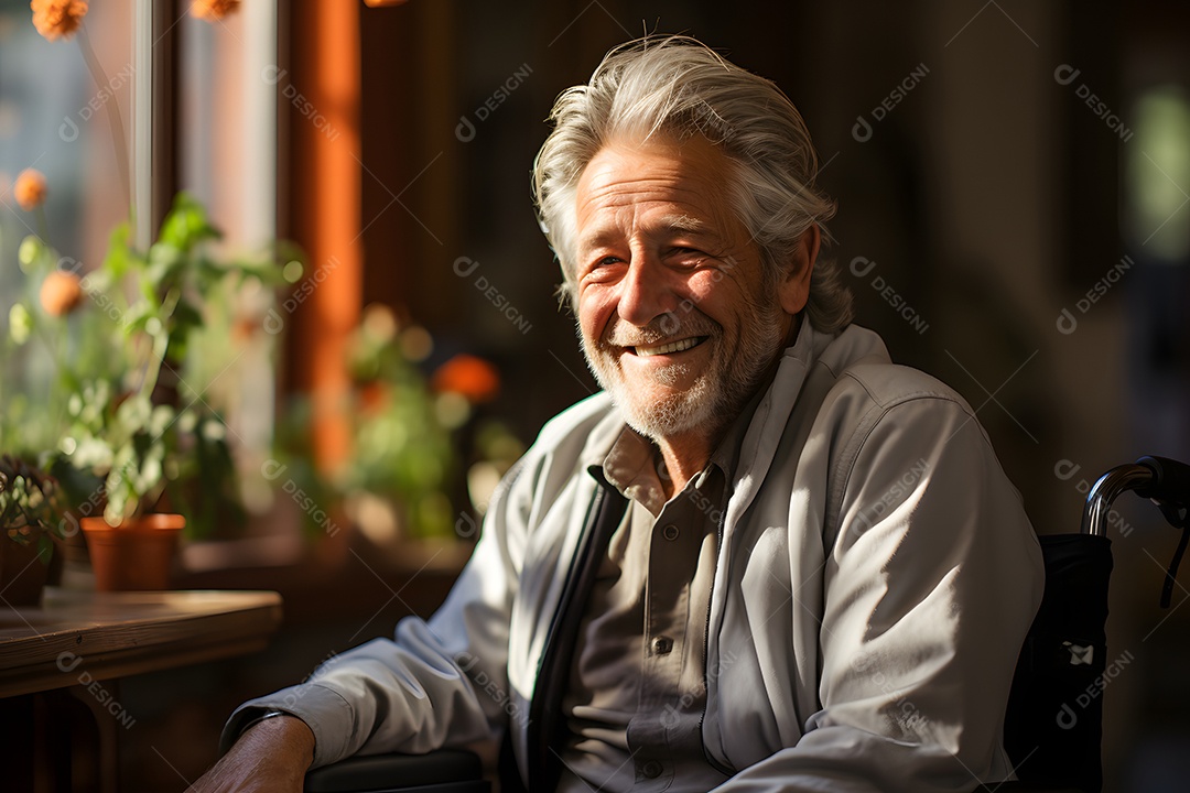 Homem com esclerose doença do sistema nervoso