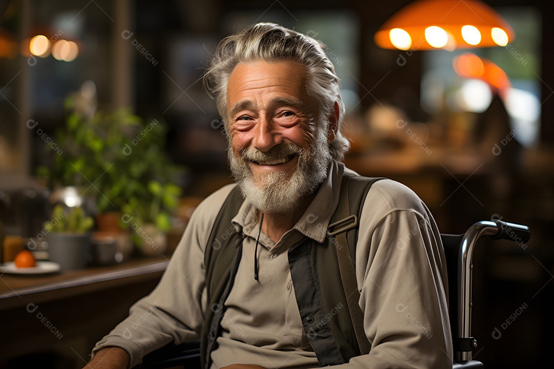 Homem com esclerose doença do sistema nervoso