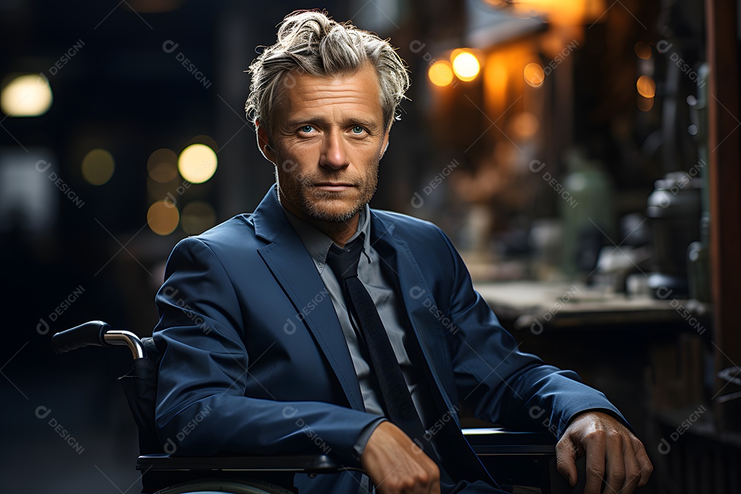 Homem com esclerose doença do sistema nervoso