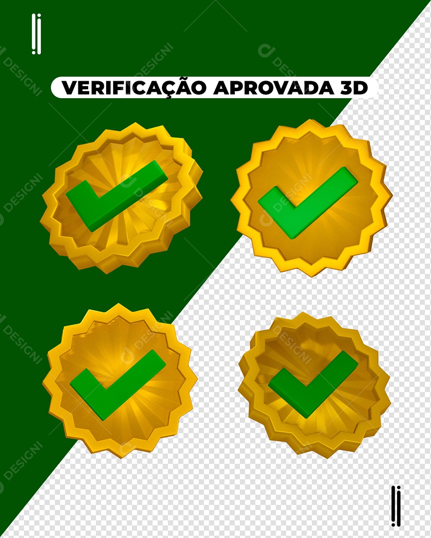 Elemento 3D Verificação Aprovada Para Composição PSD
