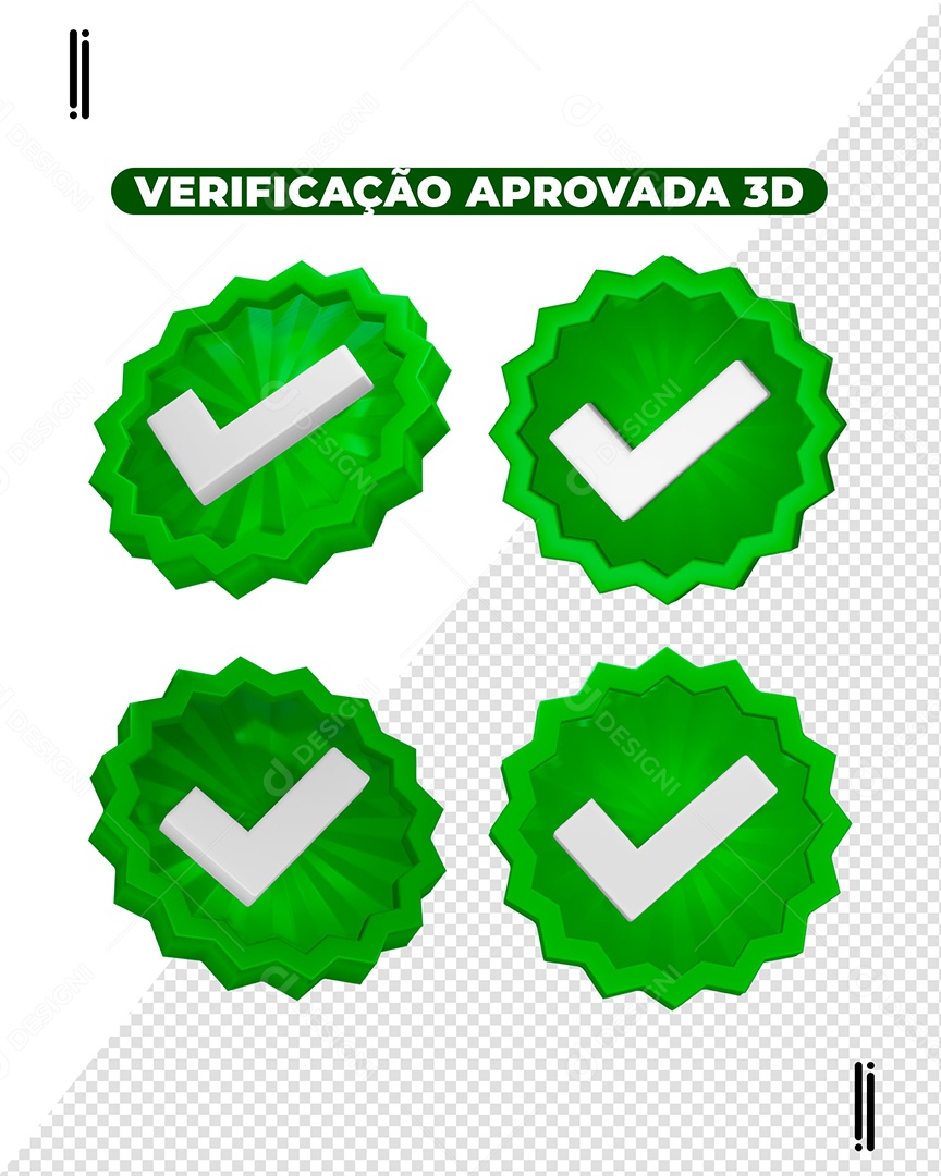 Elemento 3D Verificação Aprovada Para Composição PSD