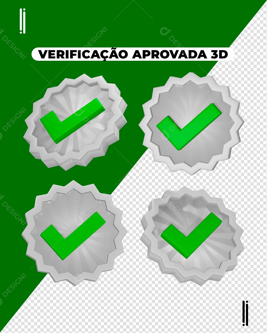Elemento 3D Verificação Aprovada Para Composição PSD
