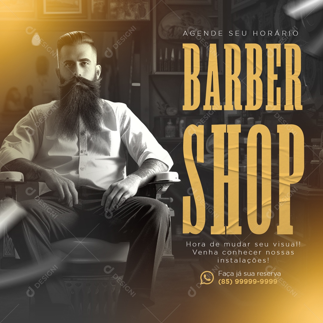 Barbearia Barber Shop Social Media PSD Editável