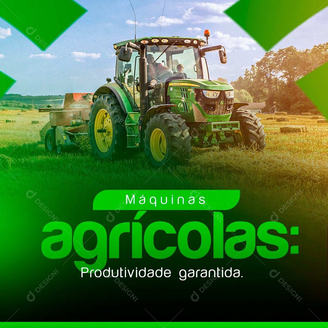 Social Media Máquinas Agrícolas Produtividade Garantida PSD Editável